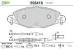 VALEO set placute frana, frana disc VALEO 598416 (598416)