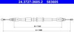 ATE Cablu, frana de parcare ATE 24.3727-3605.2 (24.3727-3605.2)