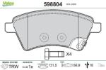 VALEO set placute frana, frana disc VALEO 598804 (598804)