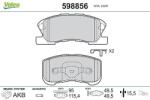 VALEO set placute frana, frana disc VALEO 598856 (598856)