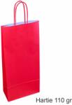 Paper Craft Pungi hartie ROSII 2 sticle vin, 18x39x8 cm, set 30 buc