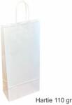 Paper Craft Pungi hartie ALBE - 2 sticle vin, 18x39x8 cm, set 30 buc