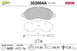 VALEO set placute frana, frana disc VALEO 302664A (302664A)