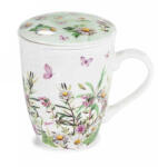 Decorer Cana portelan cu infuzor ceai in cutie cadou Flowers Ø 8, 5 cm x 11 H, 300 ml (A72.15.38C)