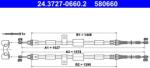 ATE Cablu, frana de parcare ATE 24.3727-0660.2 (24.3727-0660.2)