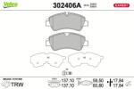 VALEO set placute frana, frana disc VALEO 302406A (302406A)