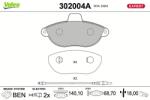 VALEO set placute frana, frana disc VALEO 302004A (302004A)