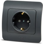 Elbi Priza Schuko cu protectie copii 16A antracit Jazz (EL0072928)