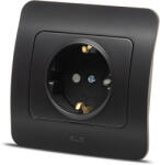 Elbi Priza Schuko cu protectie copii 16A negru mat Jazz (EL0072908)