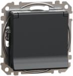 Schneider Electric Priza Schuko cu capac si protectie copii 16A antracit (EL0078389)