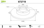 VALEO Disc frana VALEO COATED 672719 (672719)