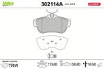 VALEO set placute frana, frana disc VALEO 302114A (302114A)