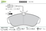 VALEO set placute frana, frana disc VALEO 598800 (598800)