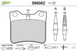 VALEO set placute frana, frana disc VALEO 598062 (598062)