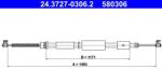 ATE Cablu, frana de parcare ATE 24.3727-0306.2 (24.3727-0306.2)