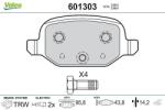 VALEO set placute frana, frana disc VALEO 601303 (601303)