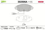 VALEO set placute frana, frana disc VALEO 302506A (302506A)