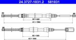 ATE Cablu, frana de parcare ATE 24.3727-1031.2 (24.3727-1031.2)