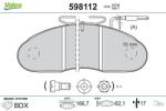VALEO set placute frana, frana disc VALEO 598112 (598112)