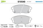 VALEO set placute frana, frana disc VALEO 610540 (610540)