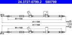 ATE Cablu, frana de parcare ATE 24.3727-0799.2 (24.3727-0799.2)