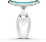 Arvada Aparat de masaj facial si gat Arvada® BeautyPro G13, iluminare LED, functie de incalzire, vibratii, acumulator reincarcabil, pentru toate tipurile de ten, Alb/Argintiu (sid153) Aparat de masaj