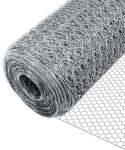 VOUNOT Drótháló Kerítés Hatszögletű Hálózat, 25 mm Szemméret, 100 cm Magas, 50 m Hosszú, Horganyzott Ezüst, Csirke Nyúl Baromfi Kerti Keríté