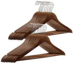 Luniquz Fa Forgó Ruhafogasok Vintage Öltönyfogasok 20 db Sötét Szín 44 cm Széles Klasszikus Dönthető Kabátakasztó Szett