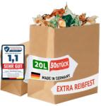 Cartevo Premium Biohulladék Zsák 20 L - 50 db Papír Szerves Hulladékgyűjtő Szatyor Konyhába, Extra Szakadásálló és Vízálló, Műanyagmentes, K