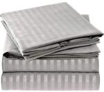 Kotonia Home Cearceaf de pat Kotonia Home Deco, 100% bumbac, Damasc Saten, dimensiune dungi 1 cm, Gri, 150x240 cm (001895-150)