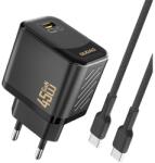Dudao Încărcător de rețea DUDAO A28C cu mufă Type-C, 45 W, încărcare rapidă PD + cablu Type-C, NEGRU GP-190609 (GP-190609)