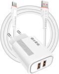 S-Link Încărcător de rețea S-Link - SL-EC50 (2xUSB, 5V/2, 4A, 12W, încărcare rapidă, cablu Micro-USB de 100 cm pentru date și încărcare, alb) (35312)
