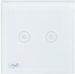 PNI SafeHome DIM202 dupla kapcsoló érintéssel és fényerőszabályzóval, 2X700W, Live Wire, nulla nélkül, üveg (PNI-DIM202)
