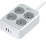 Tessan TS-PS01DE hosszabbító kábel, 4 aljzat, 2xUSB-A, 1xUSB-C PD 20W, 2500W, 10A, 2m