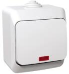 CORINT Schneider Cedar Plus WDE000571 keresztkapcsoló, IP44 fehér, világítással, felületre szerelhető (SCH-WDE000571)