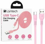  Cablu Lamtech USB la Type-C, 3A, 1m, culoare roz (PHA-5202021111825) - pcone