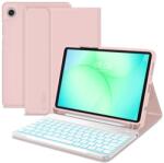 Tech-Protect Sc Pen + Keyboard oldalra nyíló kitámasztható mappa tok ceruza tartóval Samsung Galaxy Tab A11 / Tab A9 rózsaszín SP114246 (SP114246)