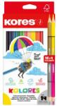 Kores Színes ceruza készlet, háromszögletű, KORES "Kolores", 12+2 különböző szín 93611 (93611)