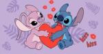 Jerry Fabrics Lilo & Stitch, prosop terry, Kiss, 70x140 cm