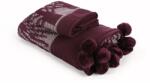  L' essential Maison Single Tricot Takaró Szett Klárettpiros Pompomfa - Klárettpiros