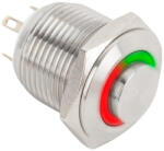 YLI PB-16-NO(LED)-rdgn Kimagasló, pajzs nélküli nyomógomb (PB-16-NO-LED-rdgn)
