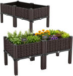Malatec Magasított Moduláris Kerti Virágláda Virágoknak és Zöldségeknek 80x40x38cm Barna