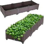 Malatec Moduláris Kerti Virágláda Virágoknak és Zöldségeknek 120x40x22 cm, barna