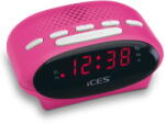 Lenco ICR-210 Pink - Ceas deșteptător cu ecran mare ușor de citit și radio FM PLL