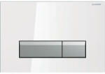 Geberit Sigma 40 nyomólap fehér üveg aluminium kombináció szagelszívóval (115.600. SI. 1) (GE-115-600-SI-1)