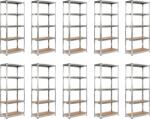 MAMUTEX 10 darabos akciós csomag - Horganyzott fém állvány Mamutex Standard 200x100x50 cm - 5 polc, terhelhetőség 875 kg
