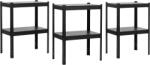 MAMUTEX 3 darabos akciós csomag - Lakkozott, fémből készült állvány Mamutex Standard 80x80x40 cm - 2 polc, teherbírás 240 kg, fekete