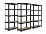 MAMUTEX 3 darabos akciós csomag - Lakkozott fém állvány Mamutex Standard 240x90x40 cm - 6 polc, teherbírás 1050 kg, fekete