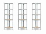 MAMUTEX 3 darabos akciós csomag - Horganyzott fém állvány Mamutex Standard 180x40x40 cm - 5 polc, terhelhetőség 875 kg