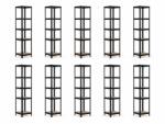 MAMUTEX 10 darabos akciós csomag - Lakkozott fém állvány Mamutex Standard 180x40x40 cm - 5 polc, terhelhetőség 875 kg, fekete